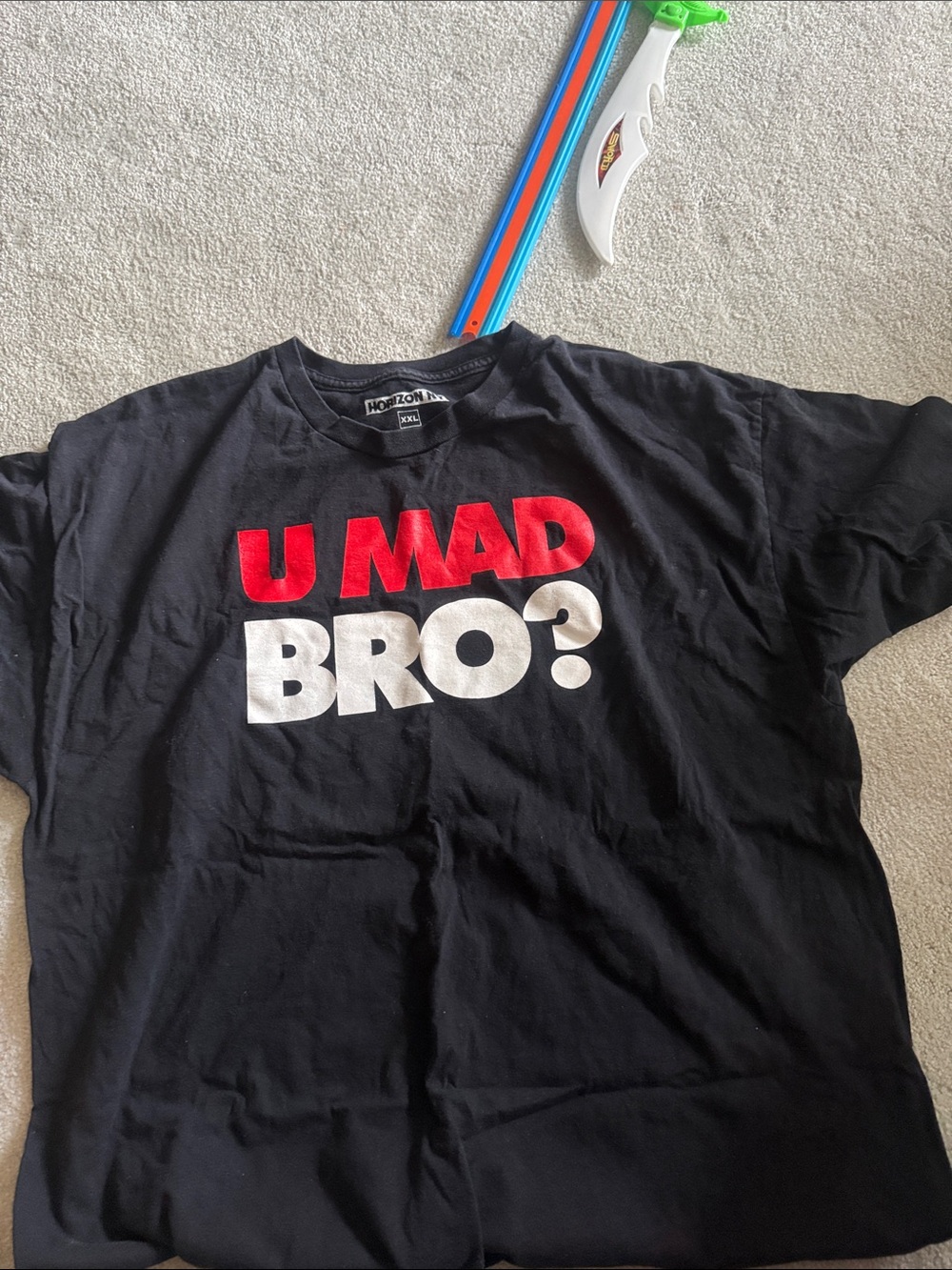 Horizon XXL Men’s Black Graphic Tee - U MAD BRO?